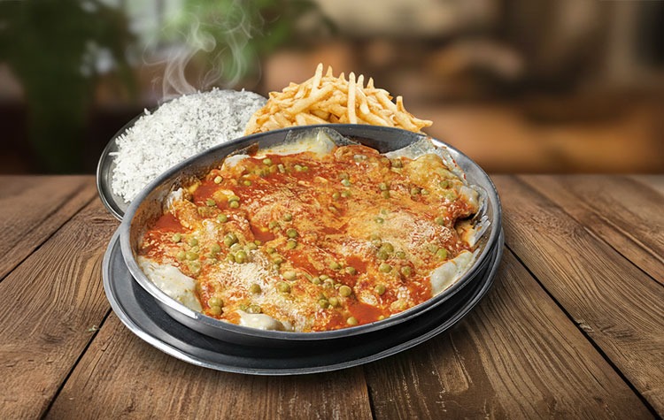 20% de desconto no nosso Tradicional Filet Mignon à Parmegiana Combo, acompanhado de arroz e fritas para 4 pessoas.